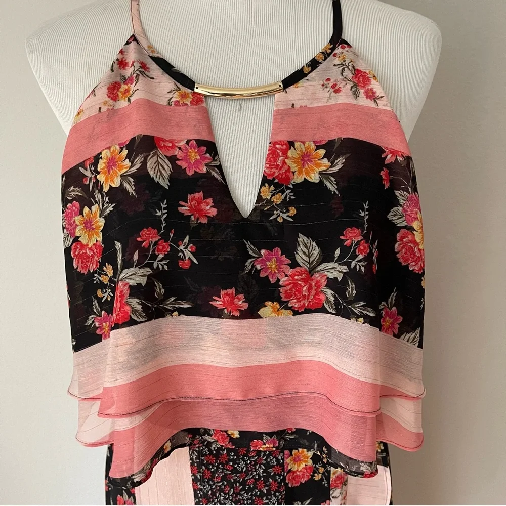 Kensie Mixed-Print High-Low Dress Size 12 - Picture 7 of 10